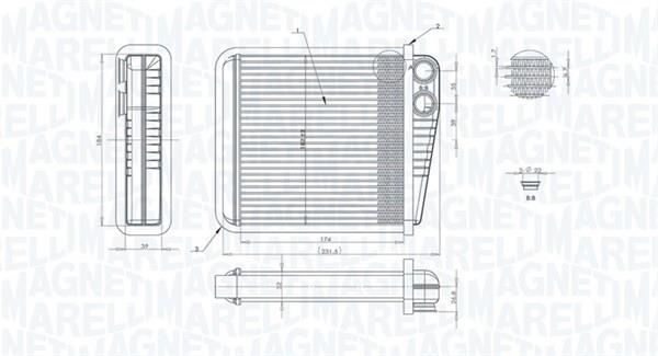 Radiateur de chauffage MAGNETI MARELLI ref. 350218423000