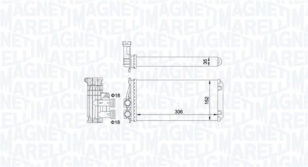 Radiateur de chauffage MAGNETI MARELLI ref. 350218435000