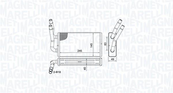 Radiateur de chauffage MAGNETI MARELLI ref. 350218450000