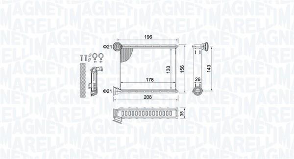 Radiateur de chauffage MAGNETI MARELLI 350218459000