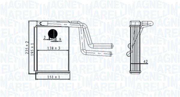 Radiateur de chauffage MAGNETI MARELLI ref. 350218487000