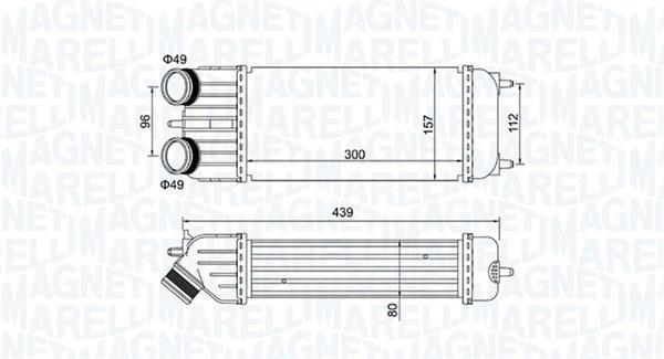 Intercooler, échangeur (Refroidisseur d'air) MAGNETI MARELLI ref. 351319204250
