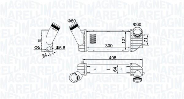 Intercooler, échangeur (Refroidisseur d'air) MAGNETI MARELLI ref. 351319204340