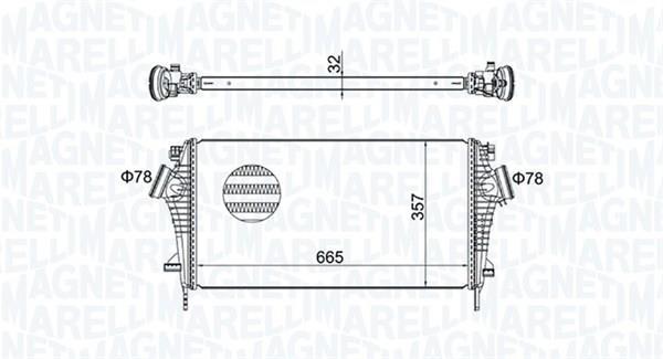 Intercooler, échangeur (Refroidisseur d'air) MAGNETI MARELLI ref. 351319204440