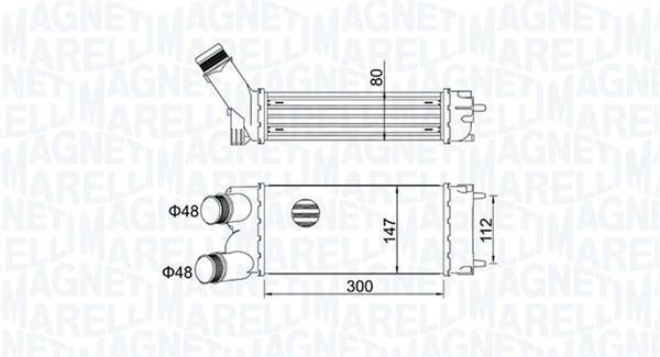Radiador de admisión, intercooler MAGNETI MARELLI ref. 351319204700