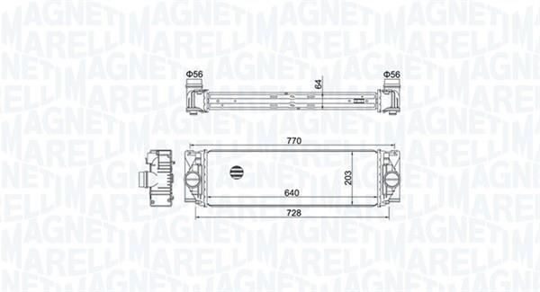 Intercooler, échangeur (Refroidisseur d'air) MAGNETI MARELLI ref. 351319205050