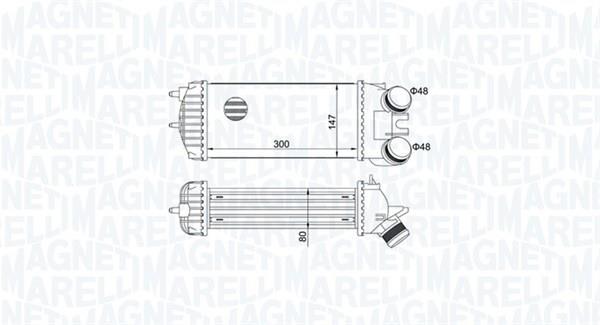 Intercooler, échangeur (Refroidisseur d'air) MAGNETI MARELLI ref. 351319205110