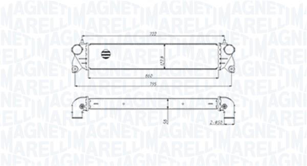 Intercooler, échangeur (Refroidisseur d'air) MAGNETI MARELLI ref. 351319205300