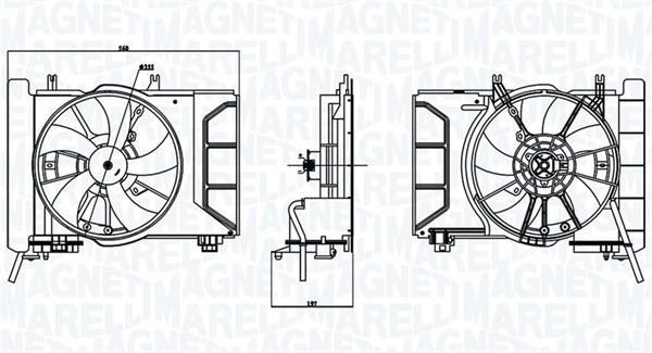 Ventilateur de refroidissement du moteur (Motoventilateur) MAGNETI MARELLI ref. 069422769010
