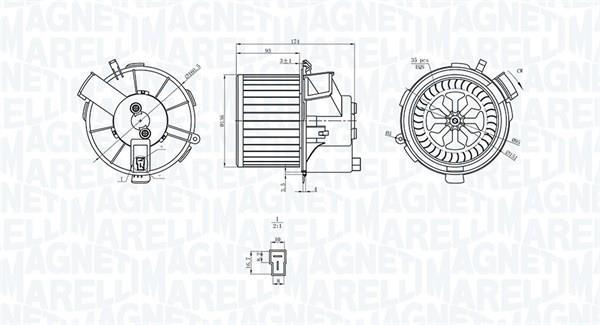 Motor elétrico ventilador de habitáculo MAGNETI MARELLI ref. 069412200010