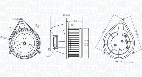 Motor elétrico ventilador de habitáculo MAGNETI MARELLI ref. 069412206010