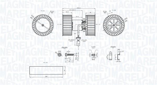 Motor elétrico ventilador de habitáculo MAGNETI MARELLI 069412208010