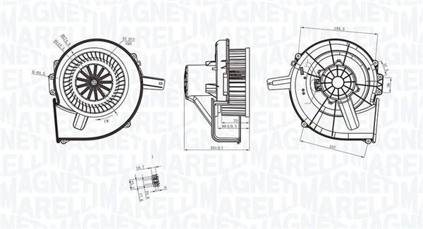 Motor elétrico ventilador de habitáculo MAGNETI MARELLI ref. 069412211010