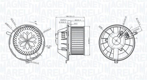 Motor elétrico ventilador de habitáculo MAGNETI MARELLI ref. 069412229010