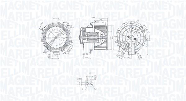 Motor elétrico ventilador de habitáculo MAGNETI MARELLI ref. 069412236010