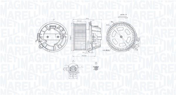 Motor elétrico ventilador de habitáculo MAGNETI MARELLI ref. 069412240010