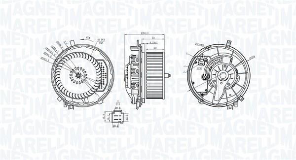 Motor elétrico ventilador de habitáculo MAGNETI MARELLI ref. 069412245010