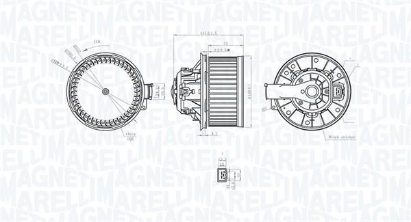Motor elétrico ventilador de habitáculo MAGNETI MARELLI ref. 069412255010