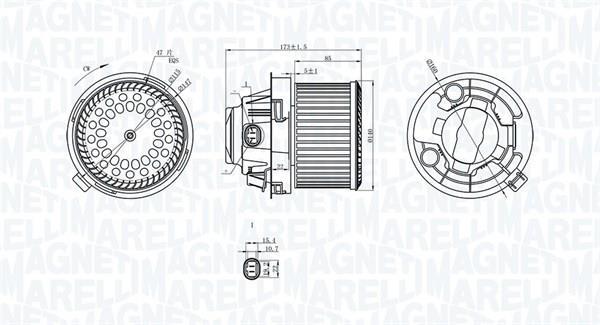 Motor elétrico ventilador de habitáculo MAGNETI MARELLI ref. 069412258010