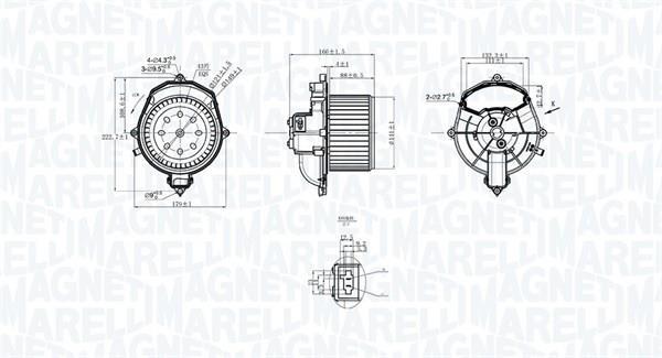Motor elétrico ventilador de habitáculo MAGNETI MARELLI ref. 069412266010