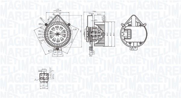 Motor elétrico ventilador de habitáculo MAGNETI MARELLI ref. 069412281010