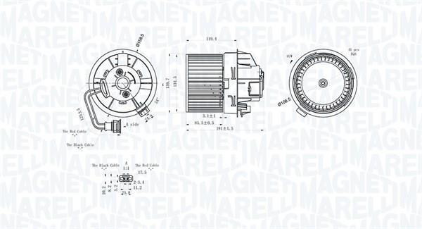 Motor elétrico ventilador de habitáculo MAGNETI MARELLI 069412298010