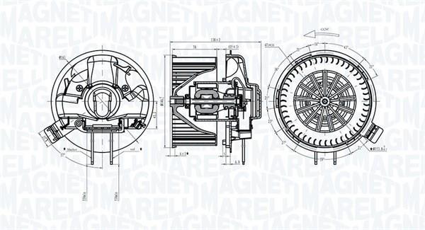 Motor elétrico ventilador de habitáculo MAGNETI MARELLI ref. 069412305010