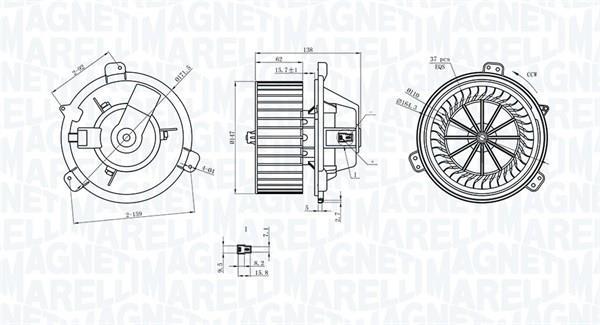 Motor elétrico ventilador de habitáculo MAGNETI MARELLI ref. 069412313010