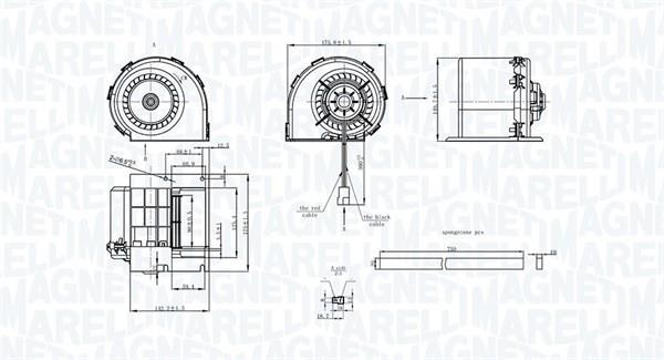 Motor elétrico ventilador de habitáculo MAGNETI MARELLI ref. 069412325010