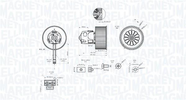 Motor elétrico ventilador de habitáculo MAGNETI MARELLI ref. 069412344010