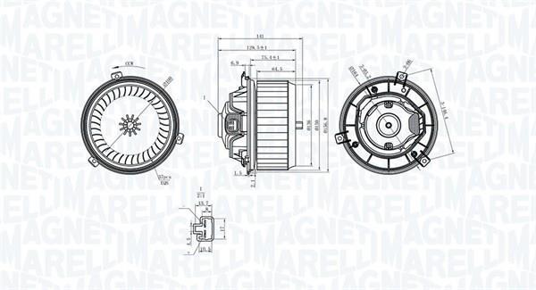 Motor elétrico ventilador de habitáculo MAGNETI MARELLI ref. 069412363010