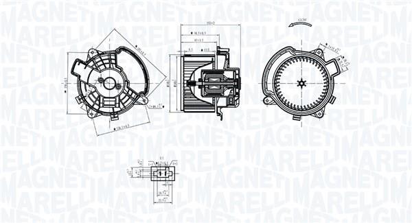 Motor elétrico ventilador de habitáculo MAGNETI MARELLI ref. 069412375010