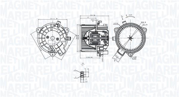 Moteur électrique, pulseur d'air habitacle MAGNETI MARELLI 069412381010