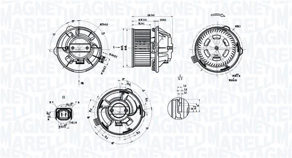 Motor elétrico ventilador de habitáculo MAGNETI MARELLI ref. 069412389010
