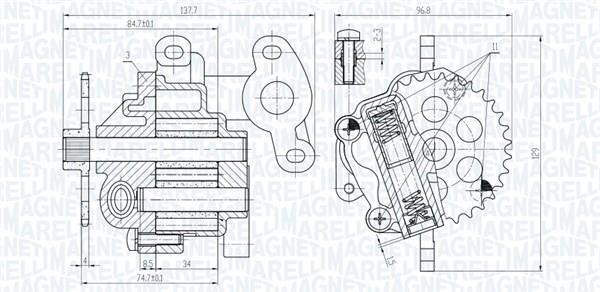 Bomba do óleo motor MAGNETI MARELLI ref. 351516000160