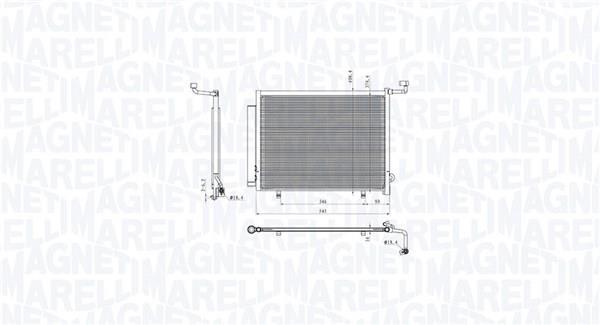 Condenseur, climatisation (Radiateur de climatisation) MAGNETI MARELLI ref. 350203103800