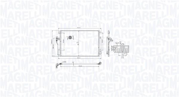 Condenseur, climatisation (Radiateur de climatisation) MAGNETI MARELLI ref. 350203104300