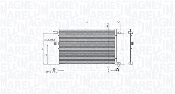 Condenseur, climatisation (Radiateur de climatisation) MAGNETI MARELLI ref. 350203104900