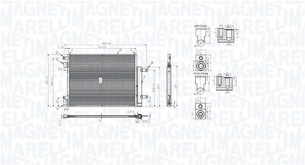 Condenseur, climatisation (Radiateur de climatisation) MAGNETI MARELLI ref. 350203107400