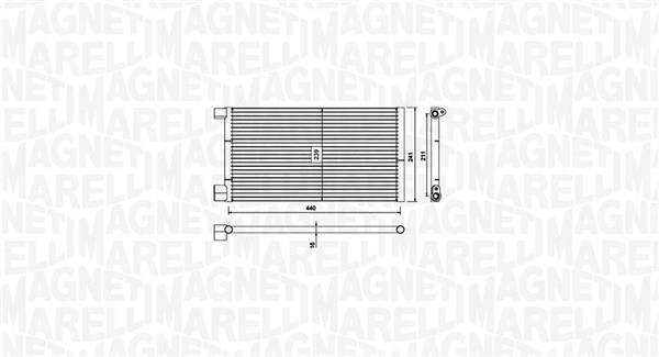 Condenseur, climatisation (Radiateur de climatisation) MAGNETI MARELLI 350203731000