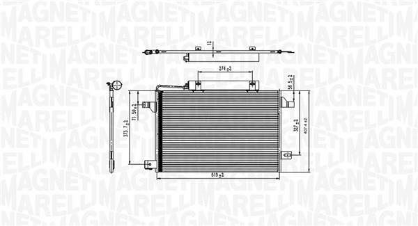 Condenseur, climatisation (Radiateur de climatisation) MAGNETI MARELLI ref. 350203745000