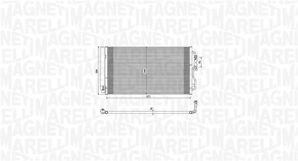Condenseur, climatisation (Radiateur de climatisation) MAGNETI MARELLI ref. 350203751000