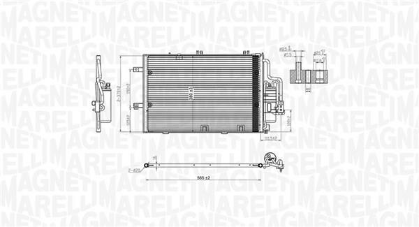 Condenseur, climatisation (Radiateur de climatisation) MAGNETI MARELLI 350203770000