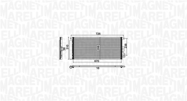 Condenseur, climatisation (Radiateur de climatisation) MAGNETI MARELLI ref. 350203807000