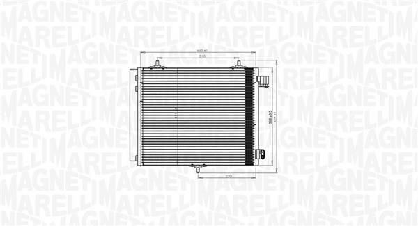 Condenseur, climatisation (Radiateur de climatisation) MAGNETI MARELLI ref. 350203818000