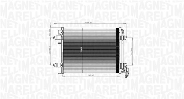 Condenseur, climatisation (Radiateur de climatisation) MAGNETI MARELLI 350203833000