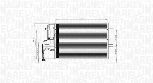 Condenseur, climatisation (Radiateur de climatisation) MAGNETI MARELLI ref. 350203844000