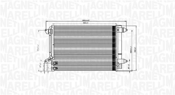 Condenseur, climatisation (Radiateur de climatisation) MAGNETI MARELLI ref. 350203845000
