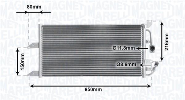 Condenseur, climatisation (Radiateur de climatisation) MAGNETI MARELLI ref. 350203852000