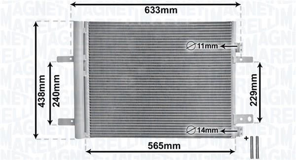 Condenseur, climatisation (Radiateur de climatisation) MAGNETI MARELLI ref. 350203862000
